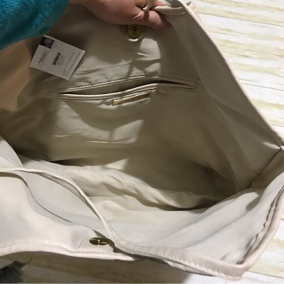 Street Level NWT Cream White Woven Mesh Large Beach Vacation Tote Bag Purse - Picture 4 of 10